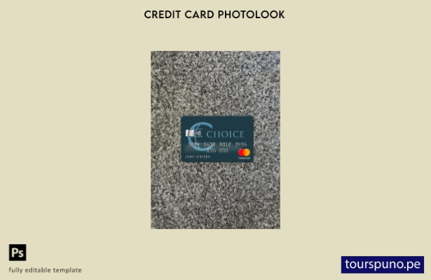 listo para imprimir plantilla frontal de aspecto fotográfico de Mastercard de  7